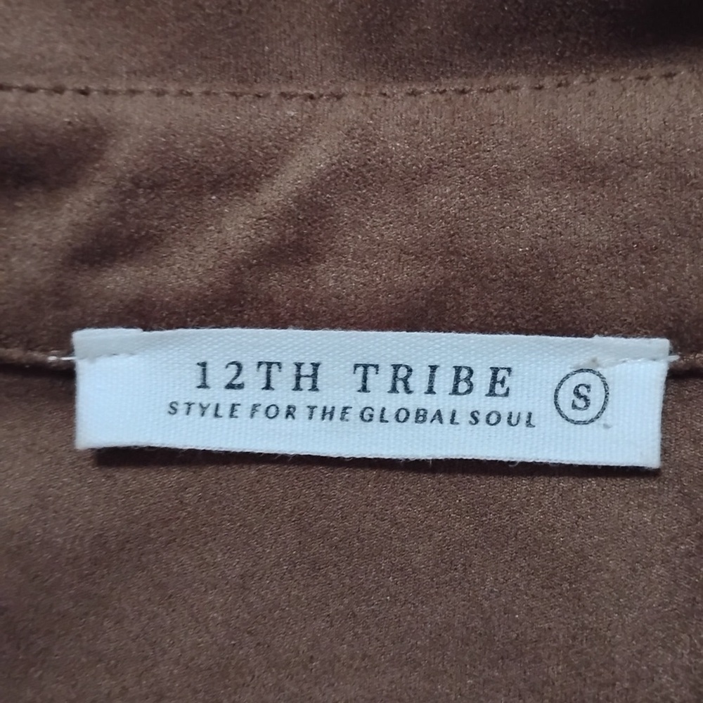 12th Tribe Faux Suede Western Button-Up Shirt Jacket Sz S - Picture 3 of 9